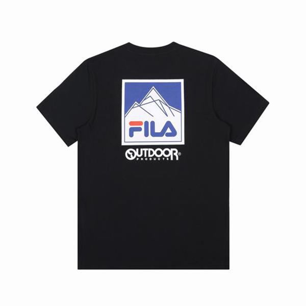 Fila Men's X Outdoor Graphic S/S T-Shirt - Black | UK-756CXWKAS